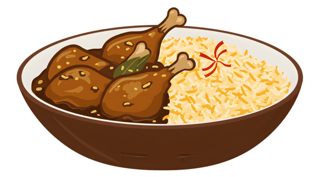 Chicken And Rice Bowl Illustration png