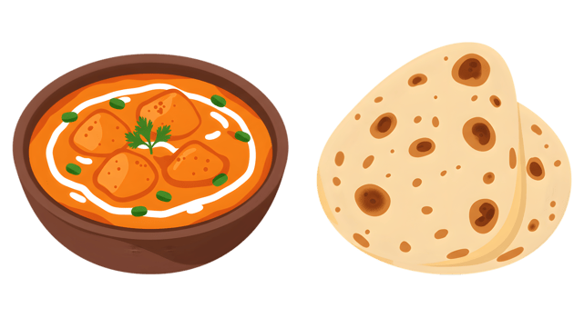 Pixel Art Indian Butter Chicken And Naan png