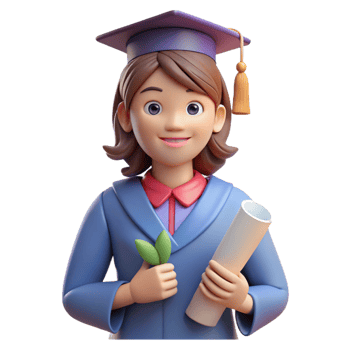 vibrant abstract Proud young woman with a diploma professional png