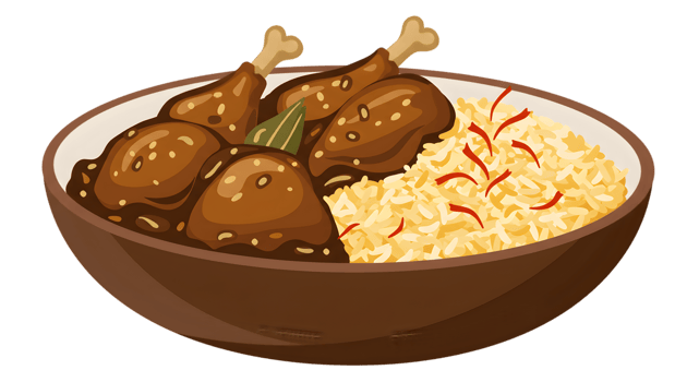 Spicy Chicken And Rice Dish In A Bowl png
