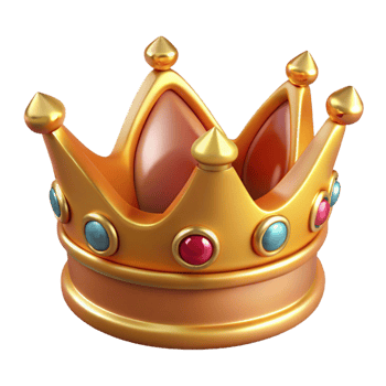 impressive creative A golden crown, encrusted with jewels detailed png