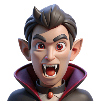 dramatic traditional A gothic vampire, with fangs bared professional png