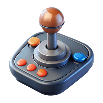 stunning minimalist Spaceship control stick, ergonomic design, buttons and triggers detailed png