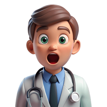 dramatic abstract Surprised doctor with stethoscope original png