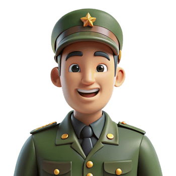 serene artistic Proud military soldier in uniform original png