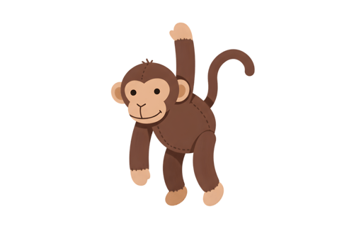 Brown Stuffed Monkey Toy Illustration png