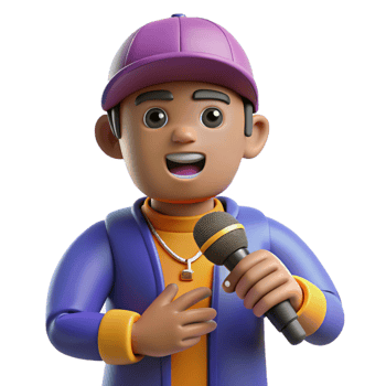stunning rustic Hip hop artist with microphone genuine png