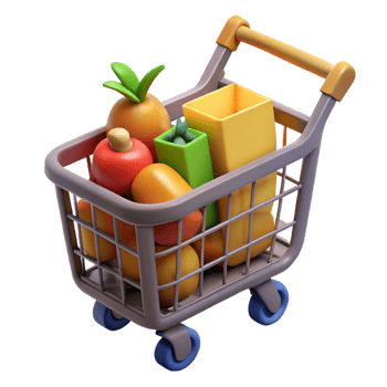 extraordinary traditional Shopping cart full of groceries high resolution png