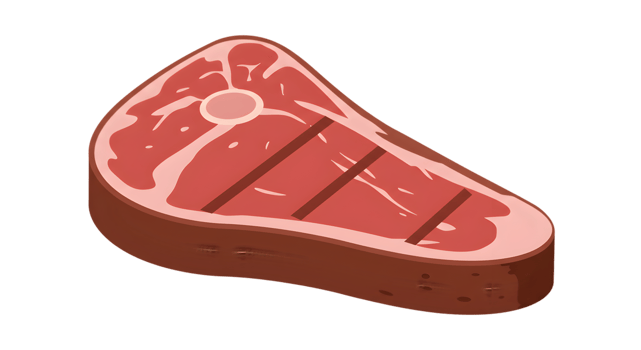 Isometric Grilled Steak Slice png