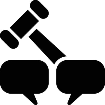 Communications Law, Legal Communication, Justice Glyph Solid Icon vector