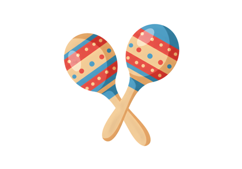 Two maracas with polka dots on them png