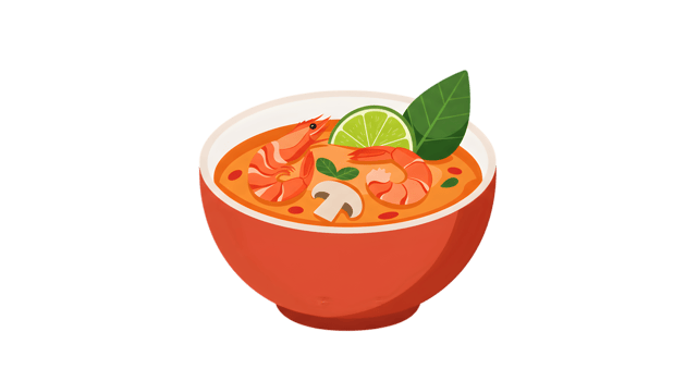 Pixel Art Illustration Of Thai Shrimp Soup In Red Bowl png