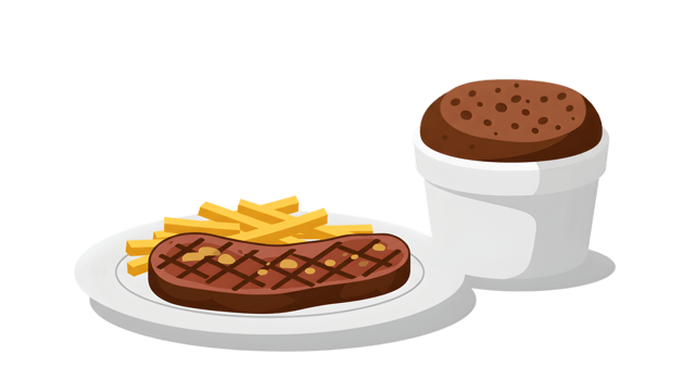 Pixel Art Steak And Fries Meal png