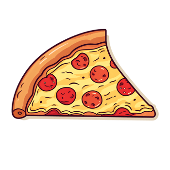Delicious slice of pepperoni pizza icon digital art food environment simple design concept png