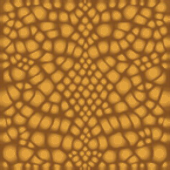 Digital spotted animal camouflage. Snake camo pattern. Halftone dots monochrome background. Skin of chameleon. Gold brown color. Abstract texture, fabric print vector