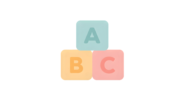 Pastel Colored ABC Blocks png