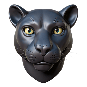 wonderful traditional A sleek black panther, head shot high resolution png