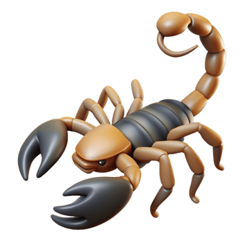 impressive contemporary A scorpion with tail raised professional png
