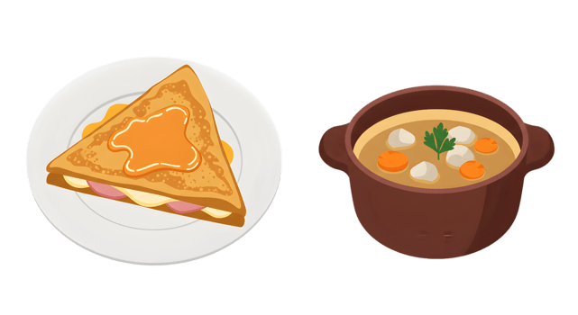 Pixel Art Sandwich And Soup Dish Illustration png
