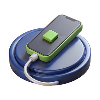 dramatic vintage Smartphone charging wirelessly on a charging pad genuine png