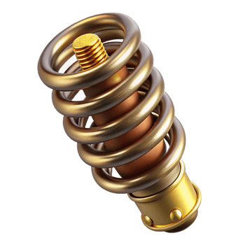 wonderful creative Steampunk spring with tightly coiled metal and brass accents authentic png
