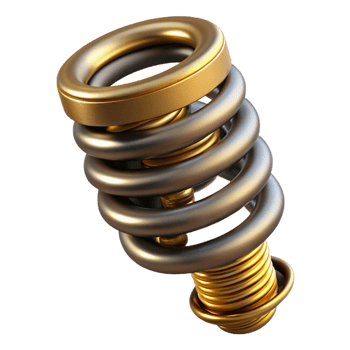 vibrant artistic Steampunk spring with tightly coiled metal and brass accents exclusive png