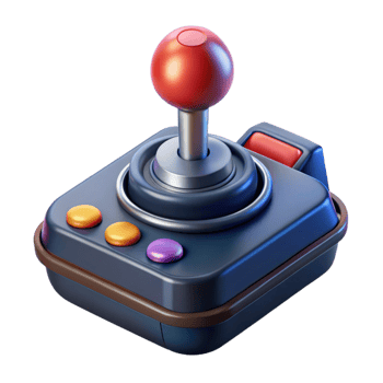 vibrant abstract Spaceship control stick with buttons and triggers 4K png