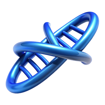 impressive creative A DNA double helix, glowing blue professional png