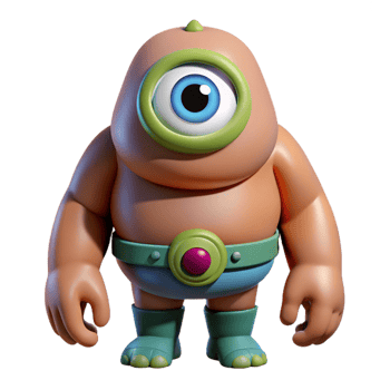 extraordinary artistic Cyclops, one-eyed giant, fierce, high quality png