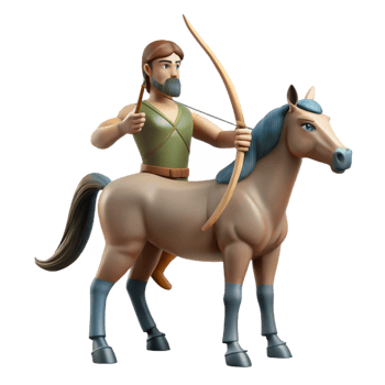 elegant modern Centaur, half-man, half-horse, archer, professional png