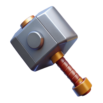 dramatic rustic Thor's Hammer, Mjolnir, powerful, premium png