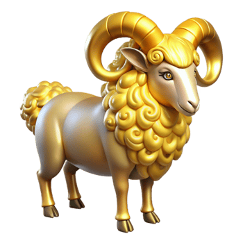 extraordinary modern Golden Fleece, magical ram's fleece, mythical, 4K png