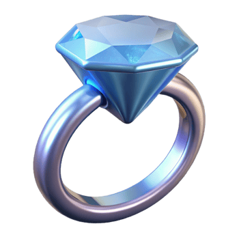magnificent modern A diamond ring with a large, sparkling stone, professional png