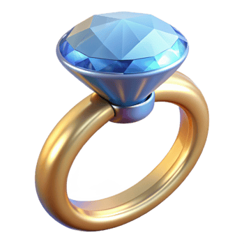 wonderful vintage A diamond ring with a large, sparkling stone, professional png
