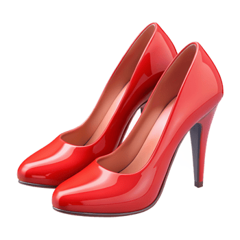 stunning traditional A pair of red high heels, detailed png