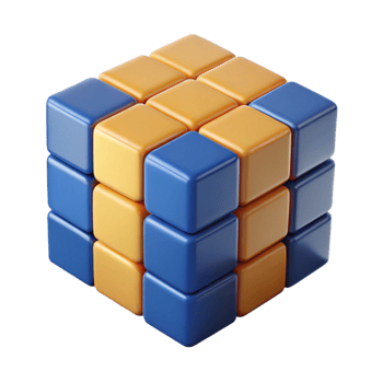 extraordinary artistic A Rubik's cube, partially solved, 4K png