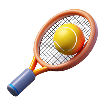 elegant creative A tennis racket and ball, exclusive png
