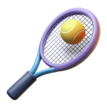 vibrant rustic A tennis racket and ball, genuine png