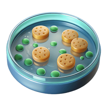 beautiful traditional A petri dish with bacterial colonies, 4K png