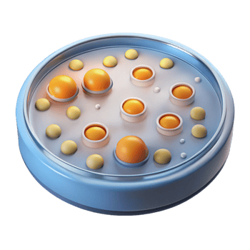 beautiful modern A petri dish with bacterial colonies, original png
