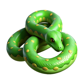 stunning traditional A slithering Green Tree Python, professional png