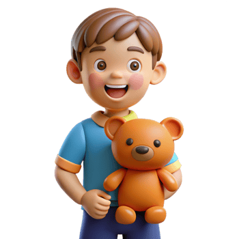 beautiful vintage Happy child holding a teddy bear high quality png