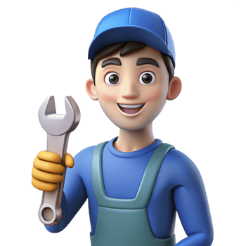 serene modern Mechanic holding a wrench high resolution png