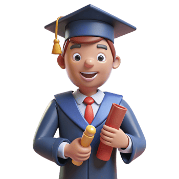 wonderful contemporary Proud graduate holding a diploma 4K png
