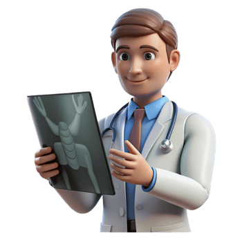 vibrant creative Focused doctor examining an x-ray premium png