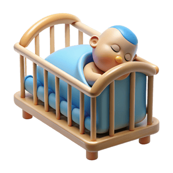 serene minimalist Sleeping baby in a crib implied, not shown original png
