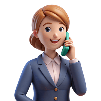 stunning artistic Working professional woman on a phone call high quality png