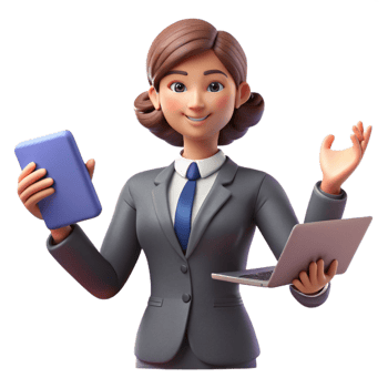impressive creative Busy professional woman multitasking 4K png