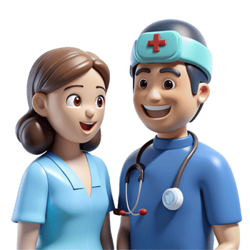 vibrant classic Supportive nurse listening to a patient exclusive png