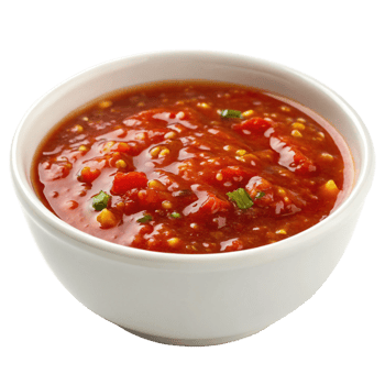 Delicious Homemade Tomato Salsa in a White Bowl Ready to Serve png